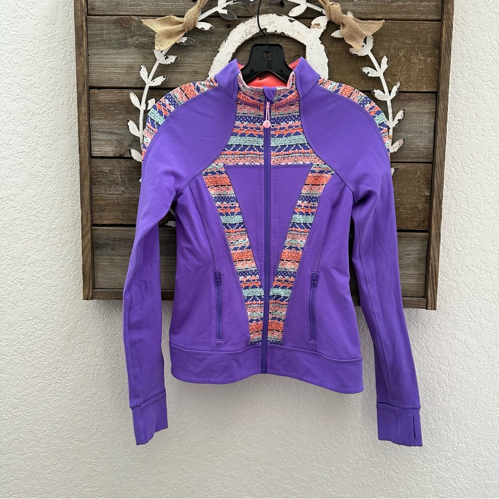 Lululemon Ivivva‎ purple full zip athletic jacket girls size 14